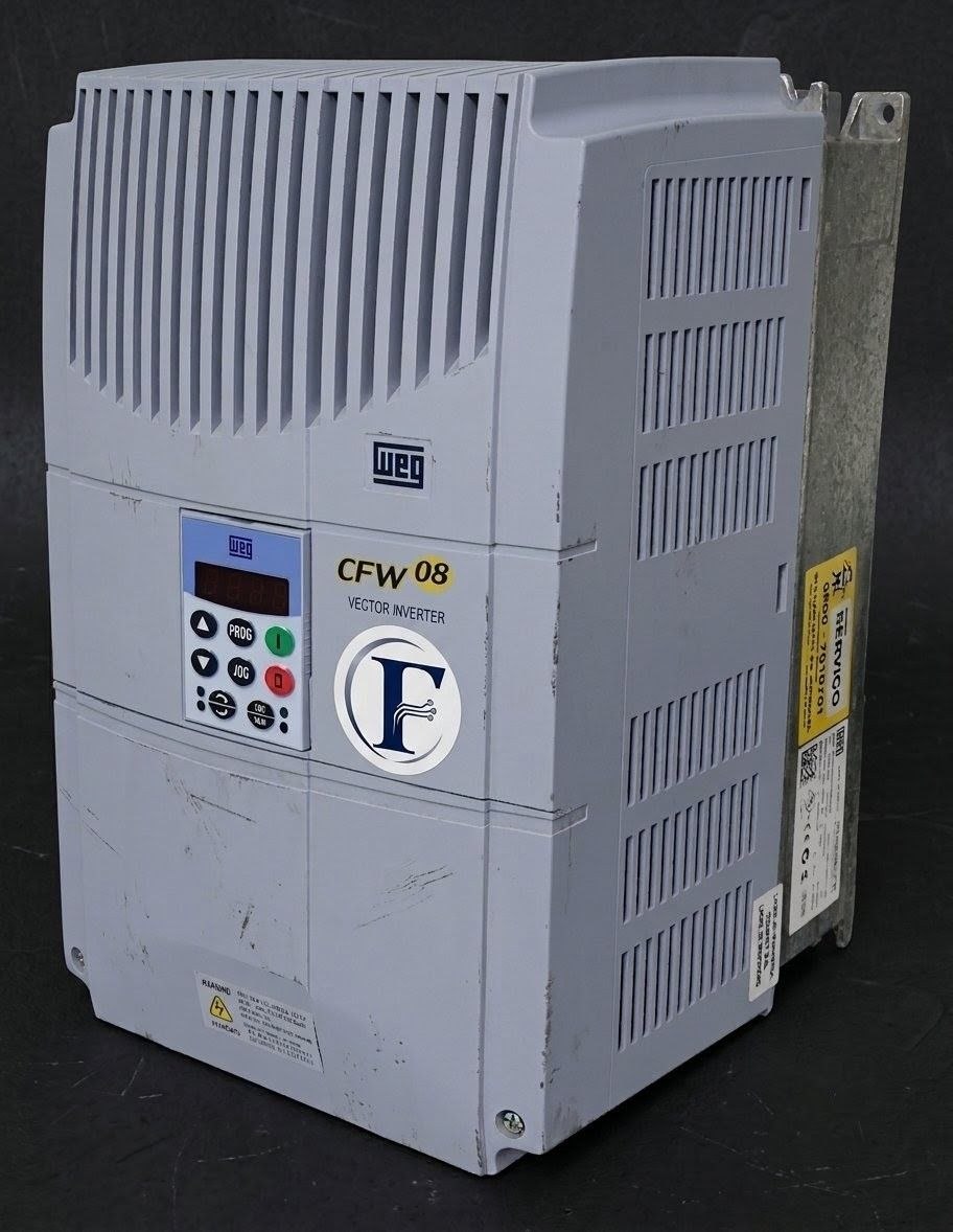 Inversor de frequência WEG CFW-08 recebido para manutenção na F-Tronics